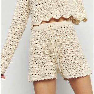 NWT + Sold Out Reformation Knit Crochet Timmy Cotton Shorts - SIZE M